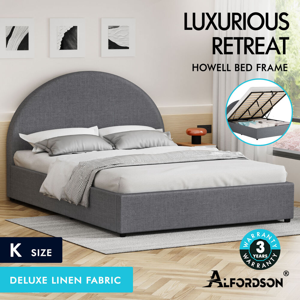 ALFORDSON Bed Frame Queen Double King Single Gas Lift-up Storage Leather Boucle - Picture 66 of 239
