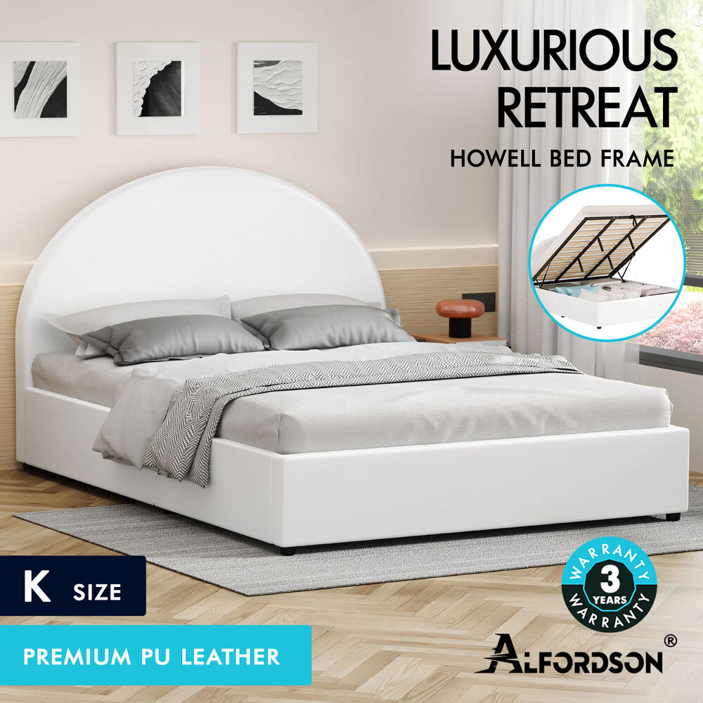 ALFORDSON Bed Frame Queen Double King Single Gas Lift-up Storage Leather Boucle - Picture 90 of 239
