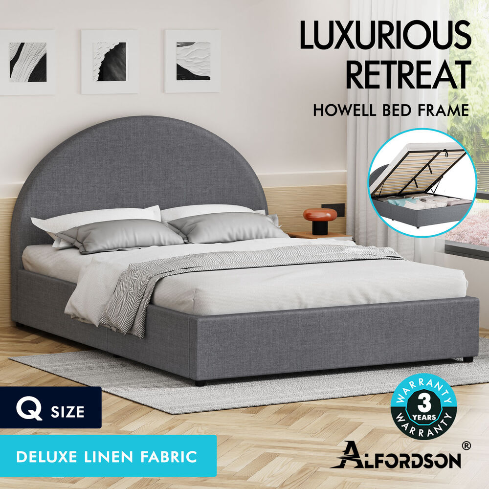 ALFORDSON Bed Frame Double Queen King RGB LED Gas Lift Storage Base Leather - Picture 827 of 1,903