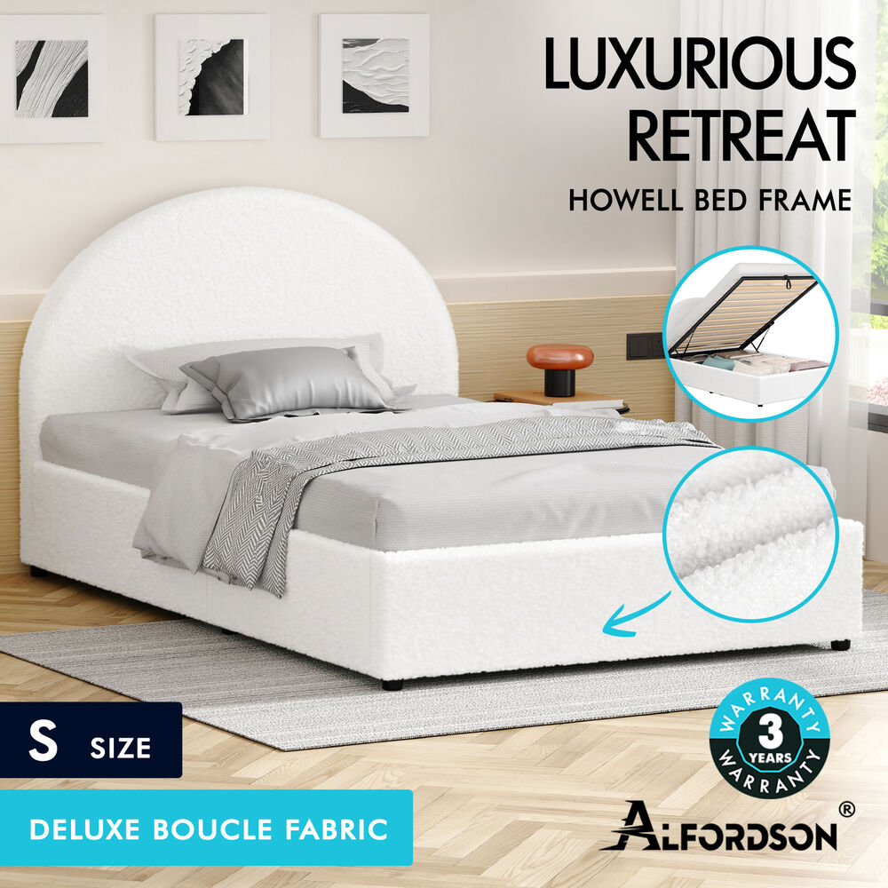 ALFORDSON Bed Frame Queen Double King Single Gas Lift-up Storage Leather Boucle - Picture 196 of 239