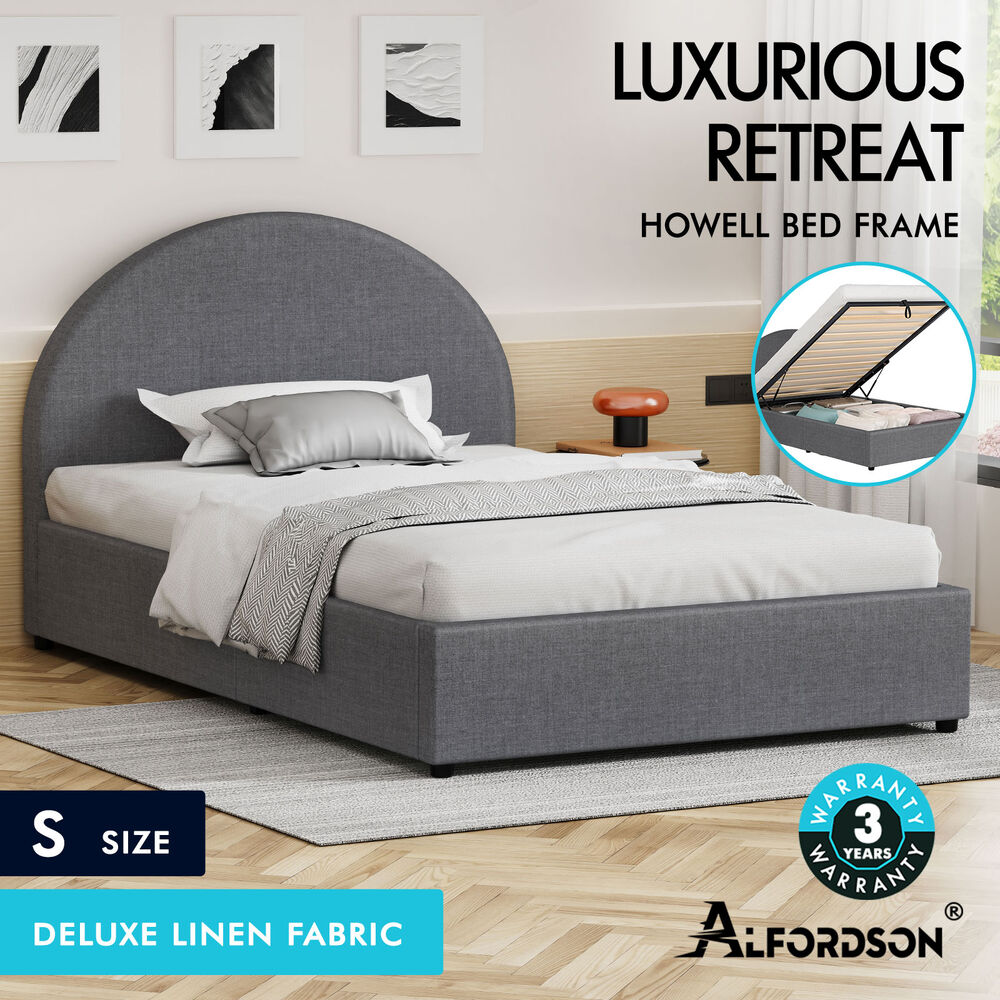 ALFORDSON Bed Frame Queen Double King Single Gas Lift-up Storage Leather Boucle - Picture 207 of 239