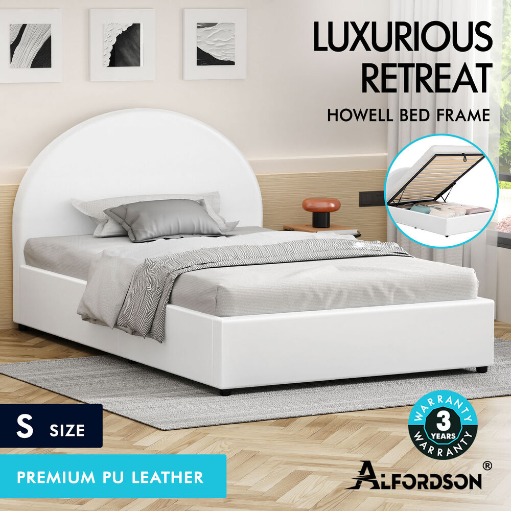 ALFORDSON Bed Frame Double Queen King RGB LED Gas Lift Storage Base Leather - Picture 883 of 1,903