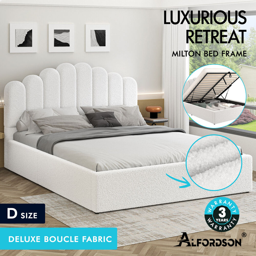 ALFORDSON Bed Frame Queen Double King Single Gas Lift Storage Leather Boucle - Picture 6 of 244