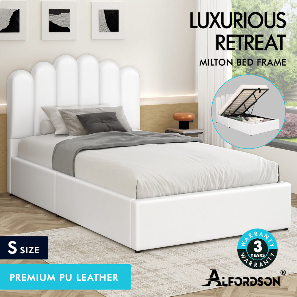 ALFORDSON Bed Frame Queen Double King Single Gas Lift Storage Leather Boucle - Picture 233 of 244