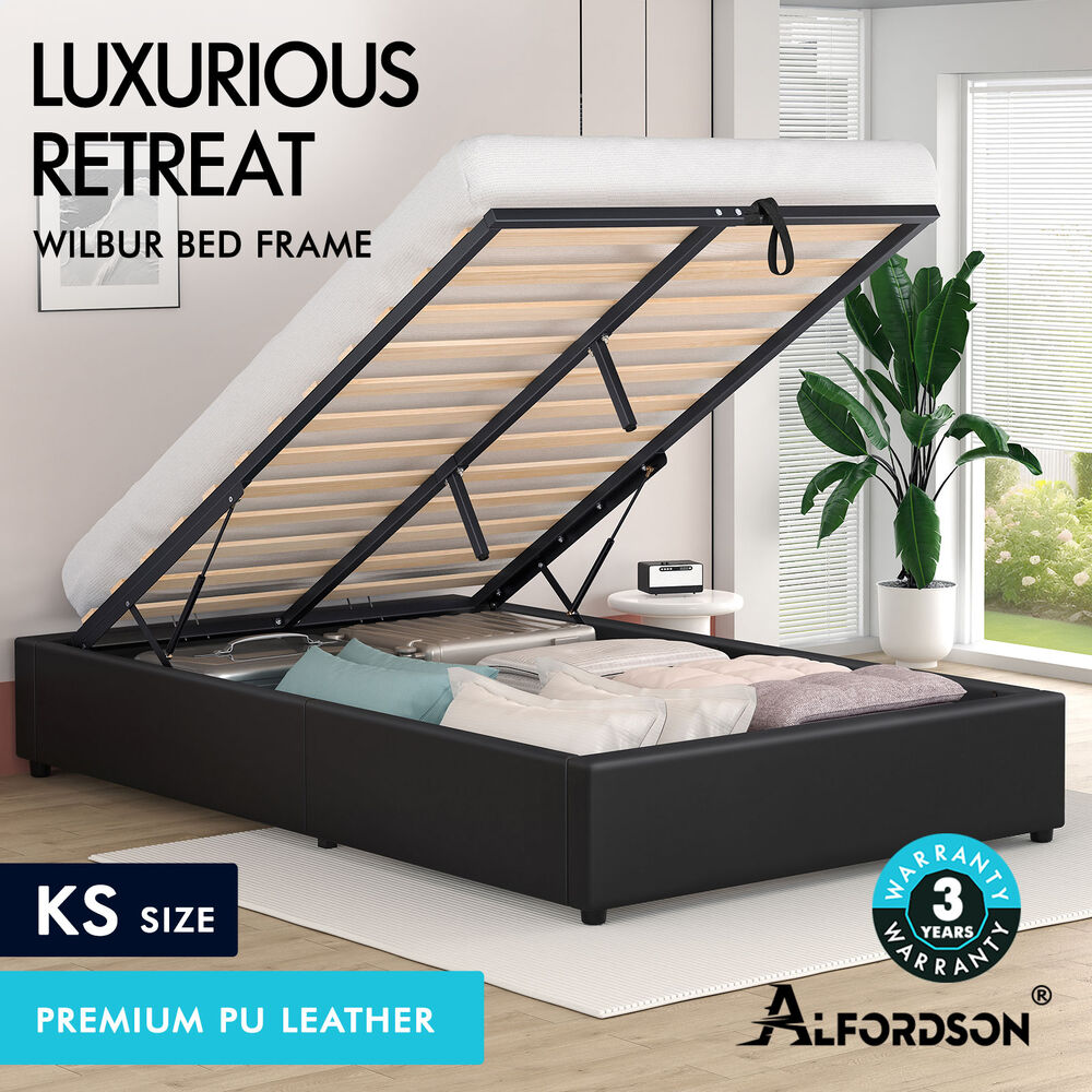 ALFORDSON Bed Frame Queen Double King Single Gas Lift Storage Fabric Boucle - Picture 194 of 361