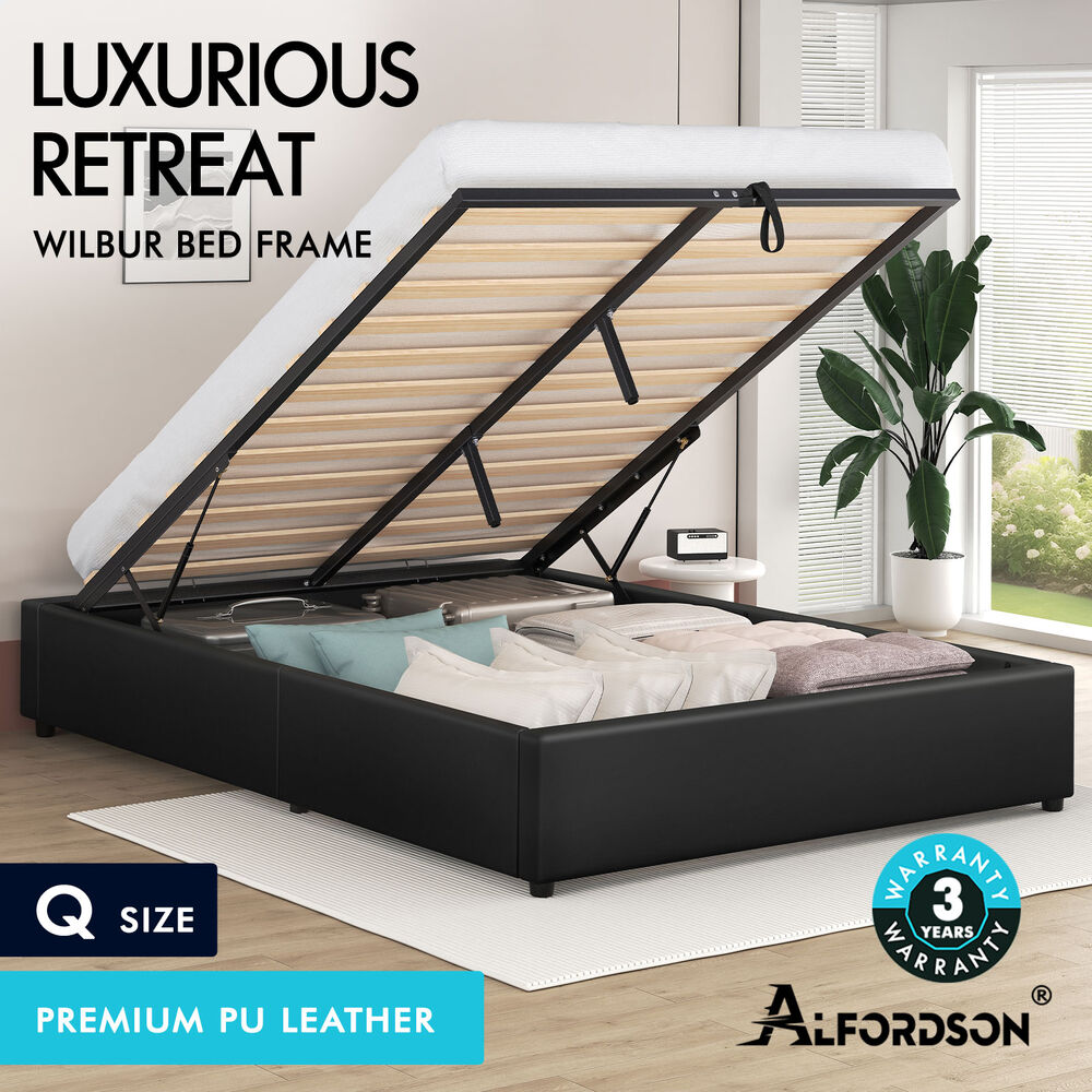 ALFORDSON Bed Frame Queen Double King Single Gas Lift Storage Fabric Boucle - Picture 266 of 361