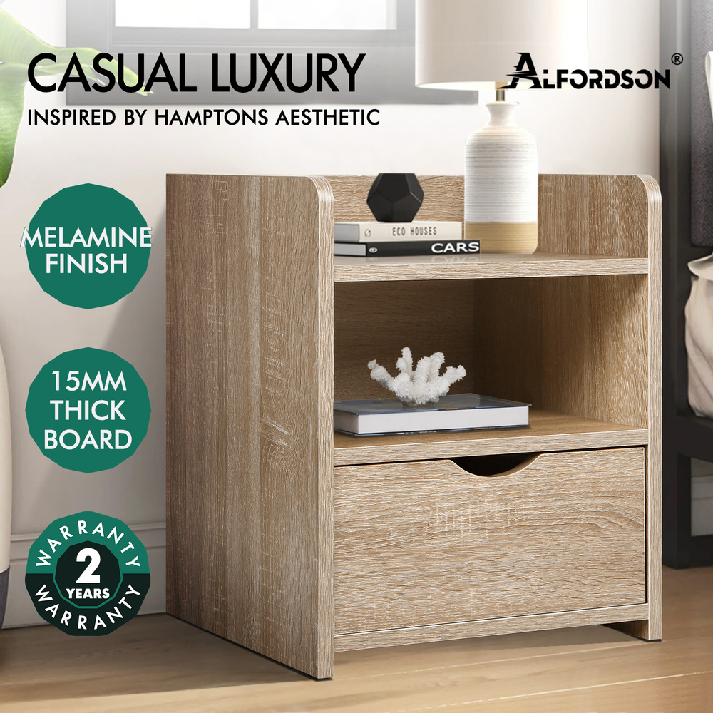 ALFORDSON Bedside Table RGB LED Nightstand 1/2/3 Drawers Side Table Storage - Picture 139 of 521