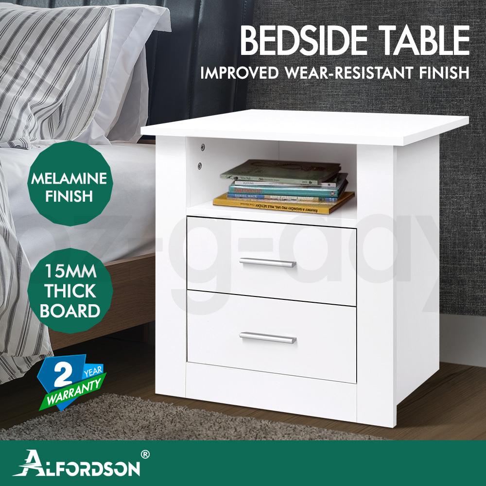 ALFORDSON Bedside Table RGB LED Nightstand 1/2/3 Drawers Side Table Storage - Picture 43 of 521