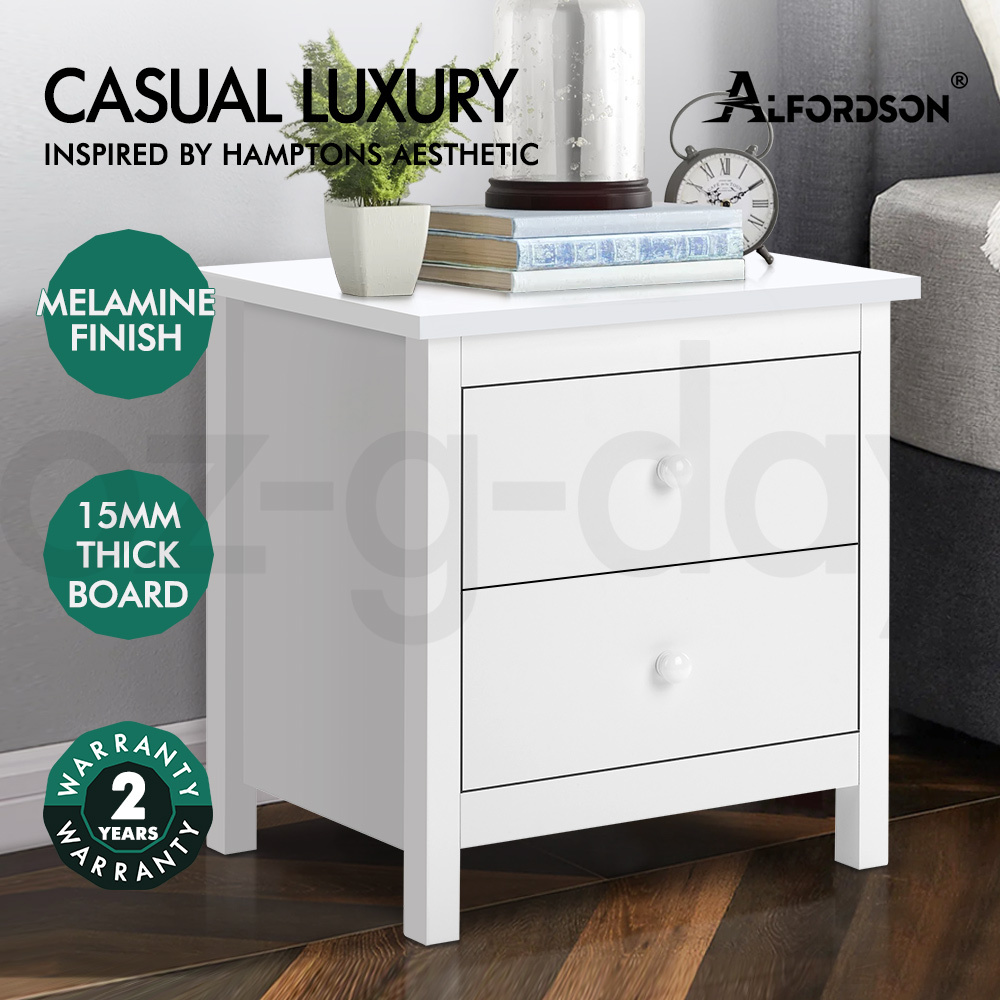 ALFORDSON Bedside Table RGB LED Nightstand 1/2/3 Drawers Side Table Storage - Picture 250 of 521