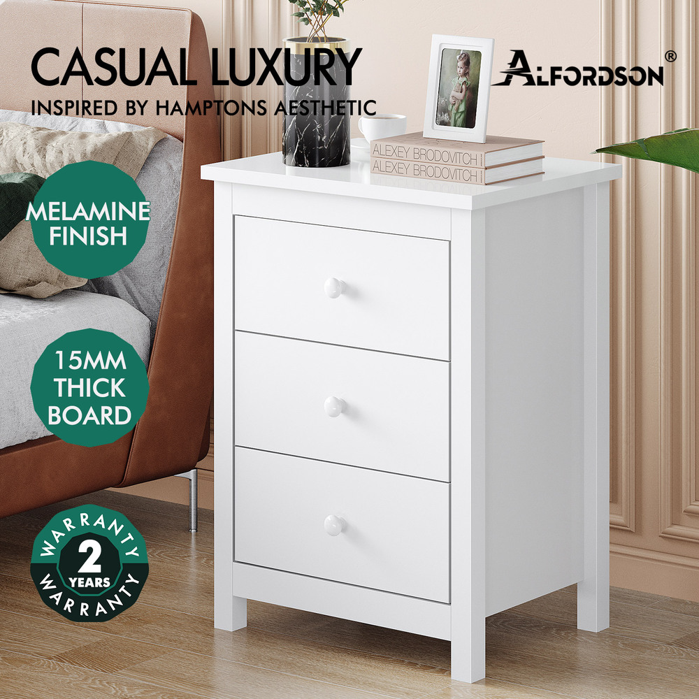 ALFORDSON Bedside Table RGB LED Nightstand 1/2/3 Drawers Side Table Storage - Picture 492 of 521