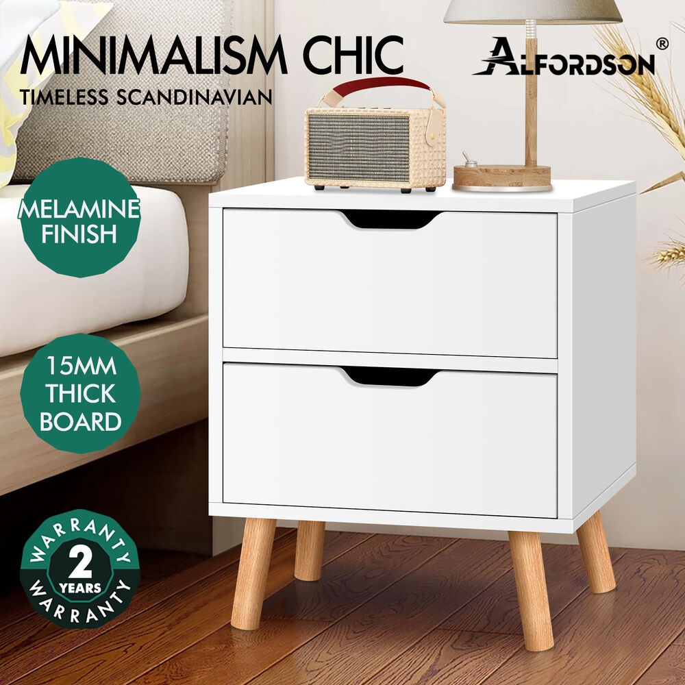 ALFORDSON Bedside Table RGB LED Nightstand 1/2/3 Drawers Side Table Storage - Picture 85 of 521