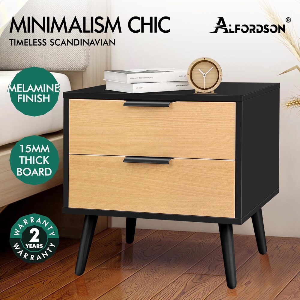 ALFORDSON Bedside Table RGB LED Nightstand 1/2/3 Drawers Side Table Storage - Picture 310 of 521
