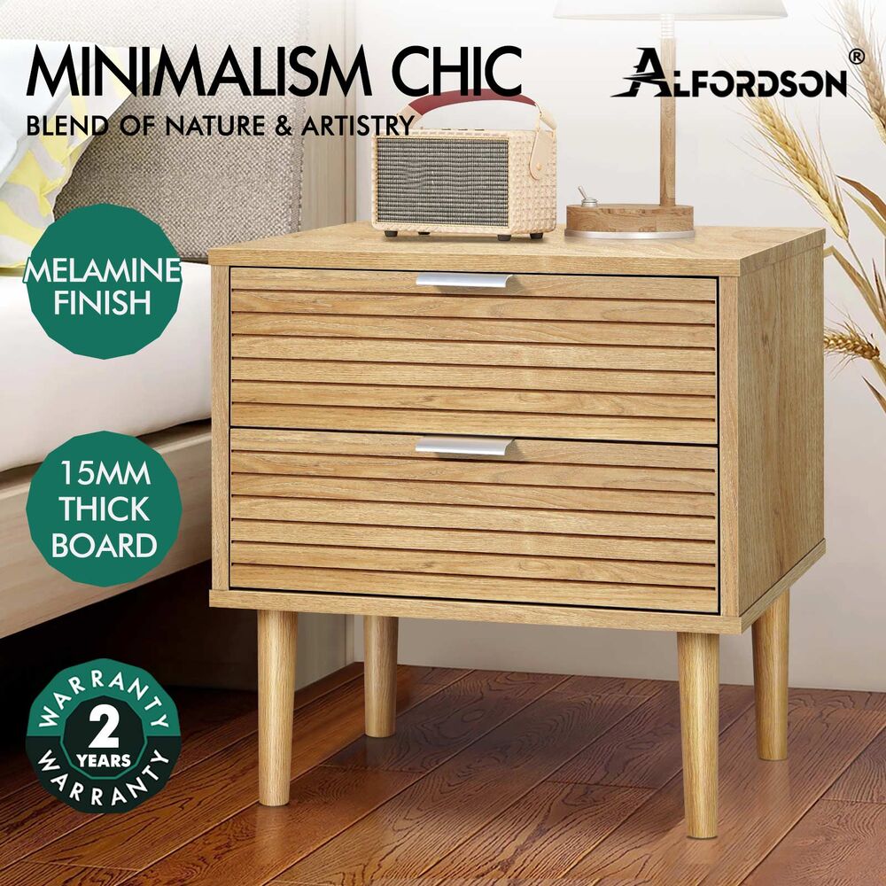 ALFORDSON Bedside Table RGB LED Nightstand 1/2/3 Drawers Side Table Storage - Picture 152 of 521