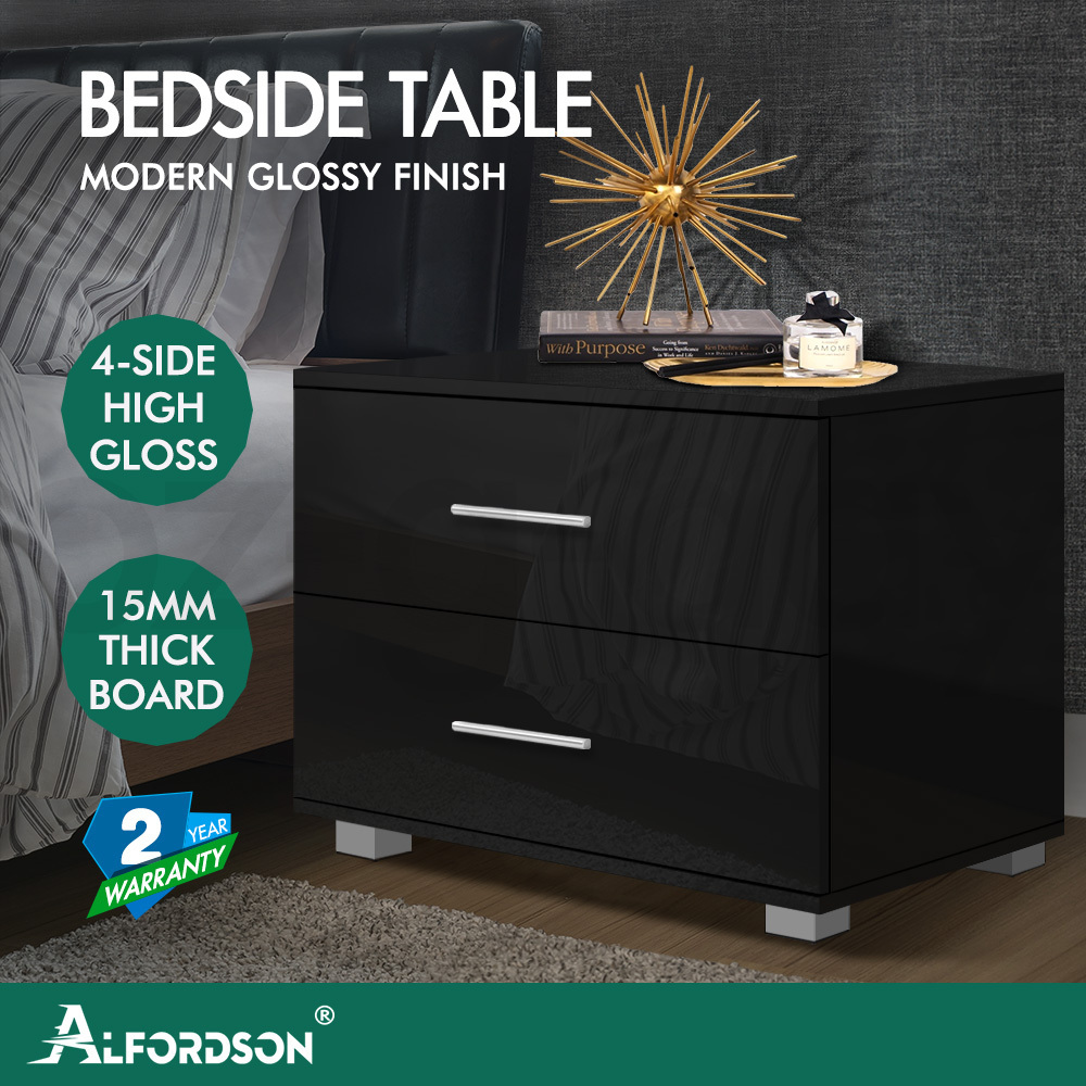 ALFORDSON Bedside Table RGB LED Nightstand 1/2/3 Drawers Side Table Storage - Picture 127 of 521