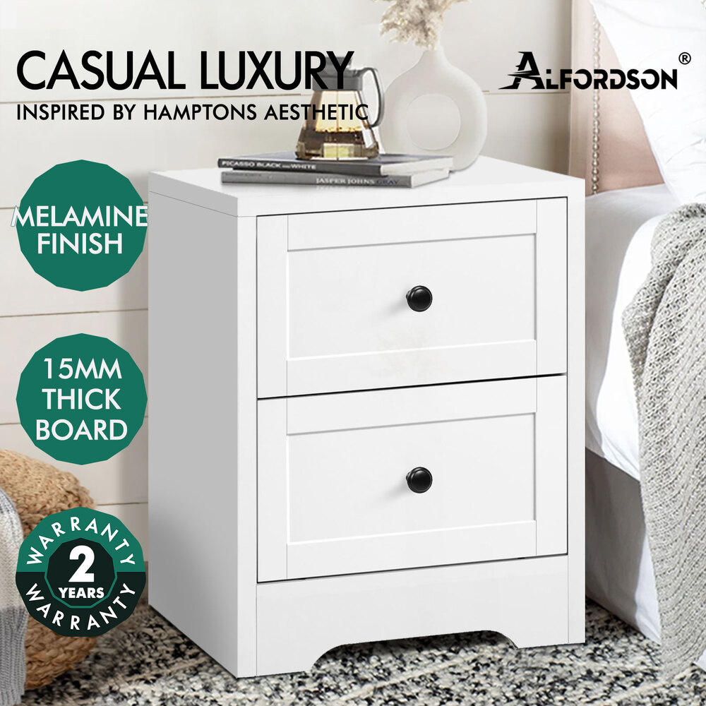 ALFORDSON Bedside Table RGB LED Nightstand 1/2/3 Drawers Side Table Storage - Picture 224 of 521