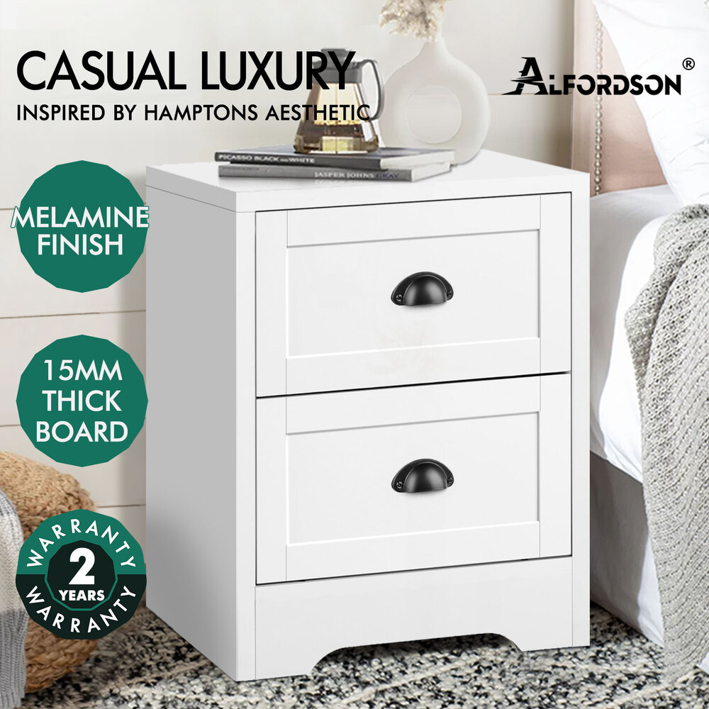 ALFORDSON Bedside Table RGB LED Nightstand 1/2/3 Drawers Side Table Storage - Picture 218 of 521