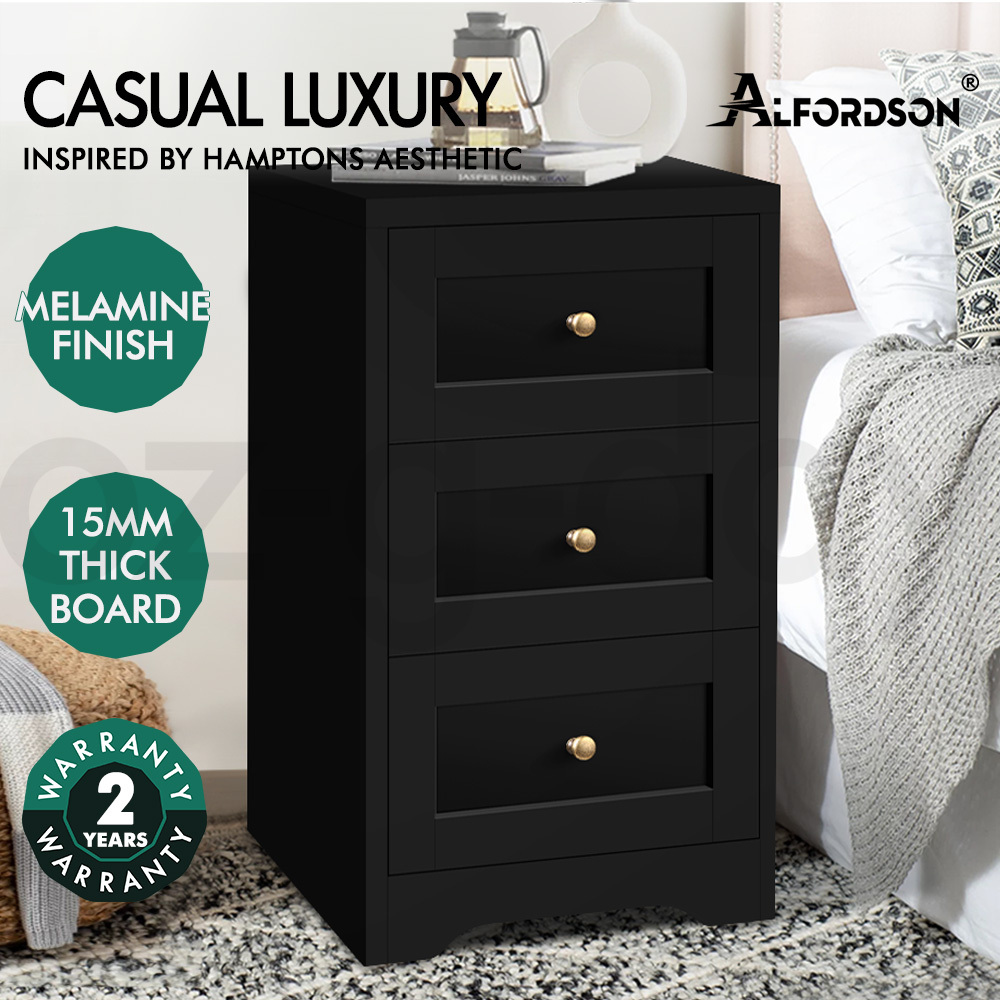 ALFORDSON Bedside Table RGB LED Nightstand 1/2/3 Drawers Side Table Storage - Picture 231 of 521