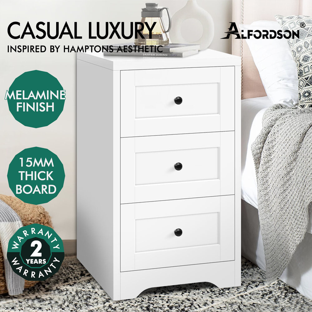 ALFORDSON Bedside Table RGB LED Nightstand 1/2/3 Drawers Side Table Storage - Picture 237 of 521