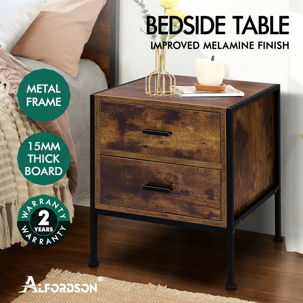 ALFORDSON Bedside Table RGB LED Nightstand 1/2/3 Drawers Side Table Storage - Picture 456 of 521