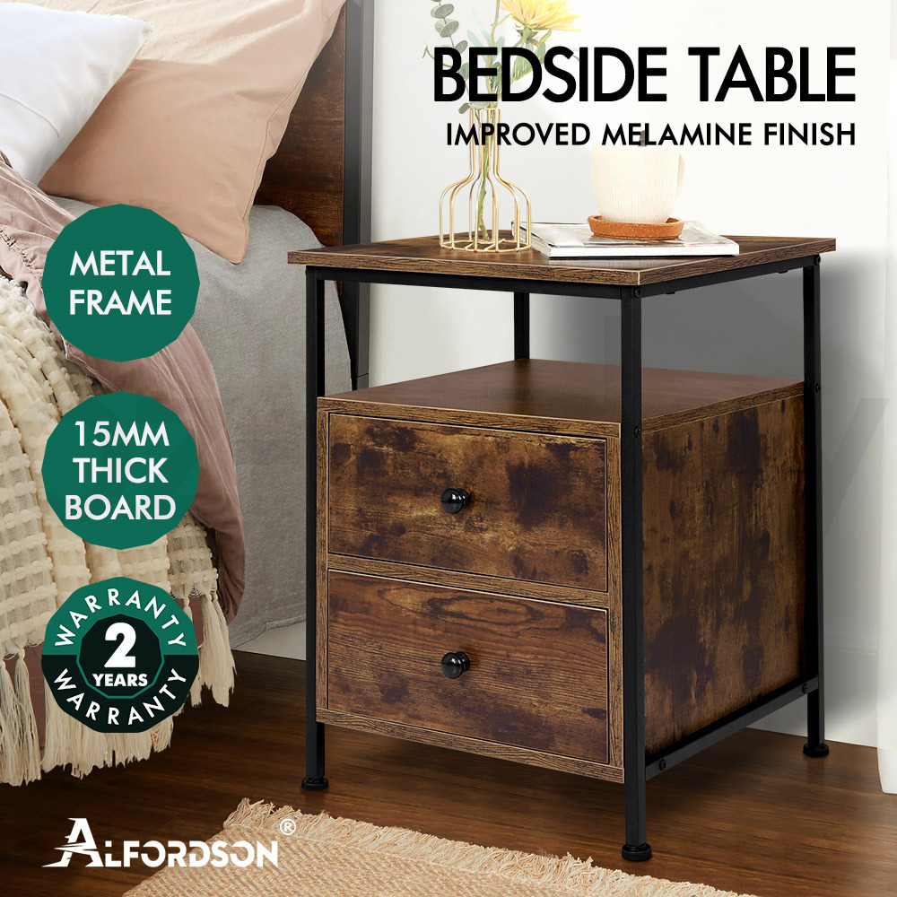 ALFORDSON Bedside Table RGB LED Nightstand 1/2/3 Drawers Side Table Storage - Picture 462 of 521