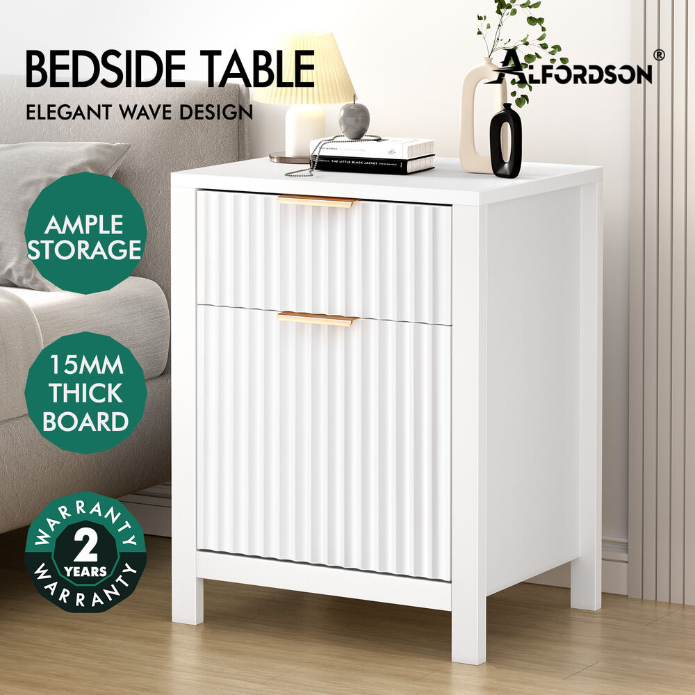 ALFORDSON Bedside Table RGB LED Nightstand 1/2/3 Drawers Side Table Storage - Picture 115 of 521