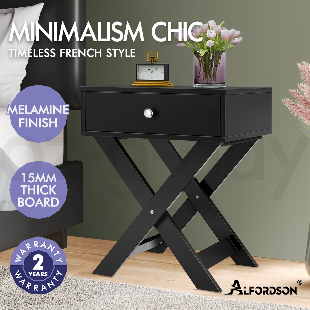 ALFORDSON Bedside Table RGB LED Nightstand 1/2/3 Drawers Side Table Storage - Picture 474 of 521
