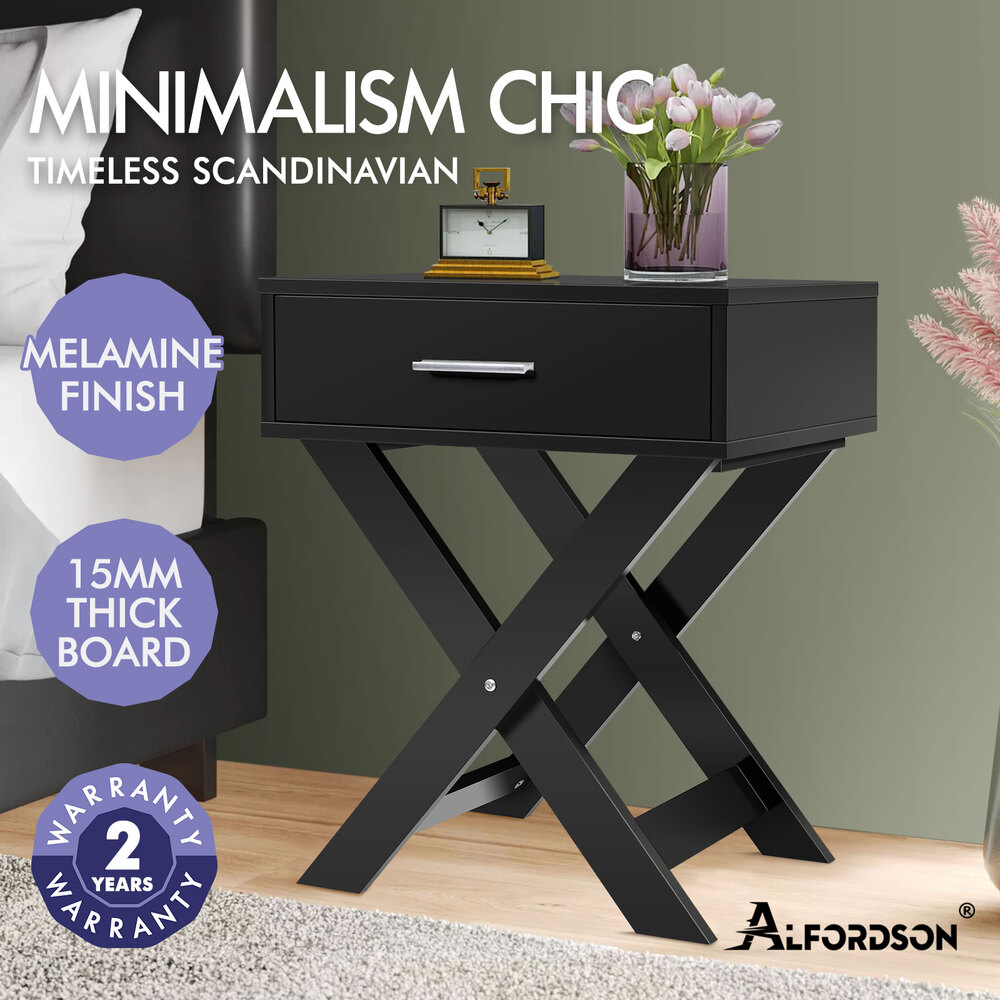 ALFORDSON Bedside Table RGB LED Nightstand 1/2/3 Drawers Side Table Storage - Picture 91 of 521
