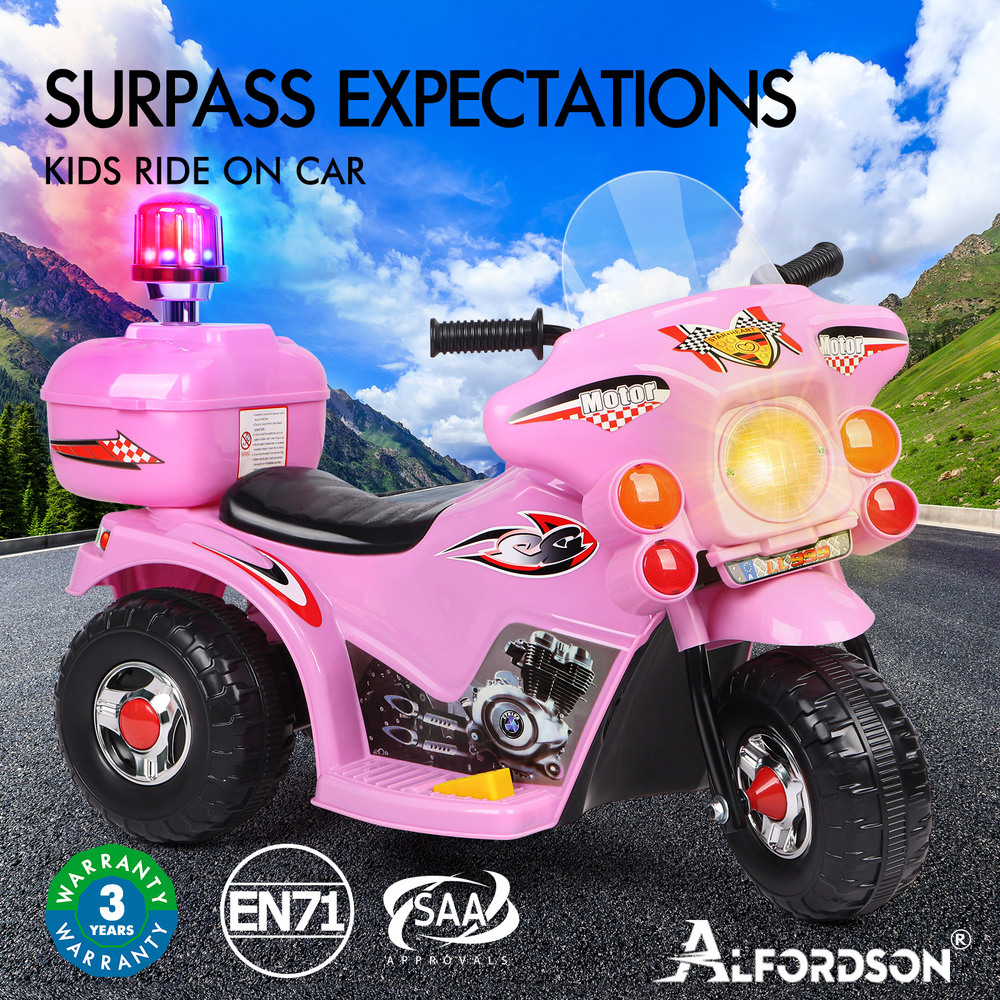 ALFORDSON Kids Ride On Car Police Motorcycle Electric Toy 25W Motor MP3 Lights - Picture 14 of 37