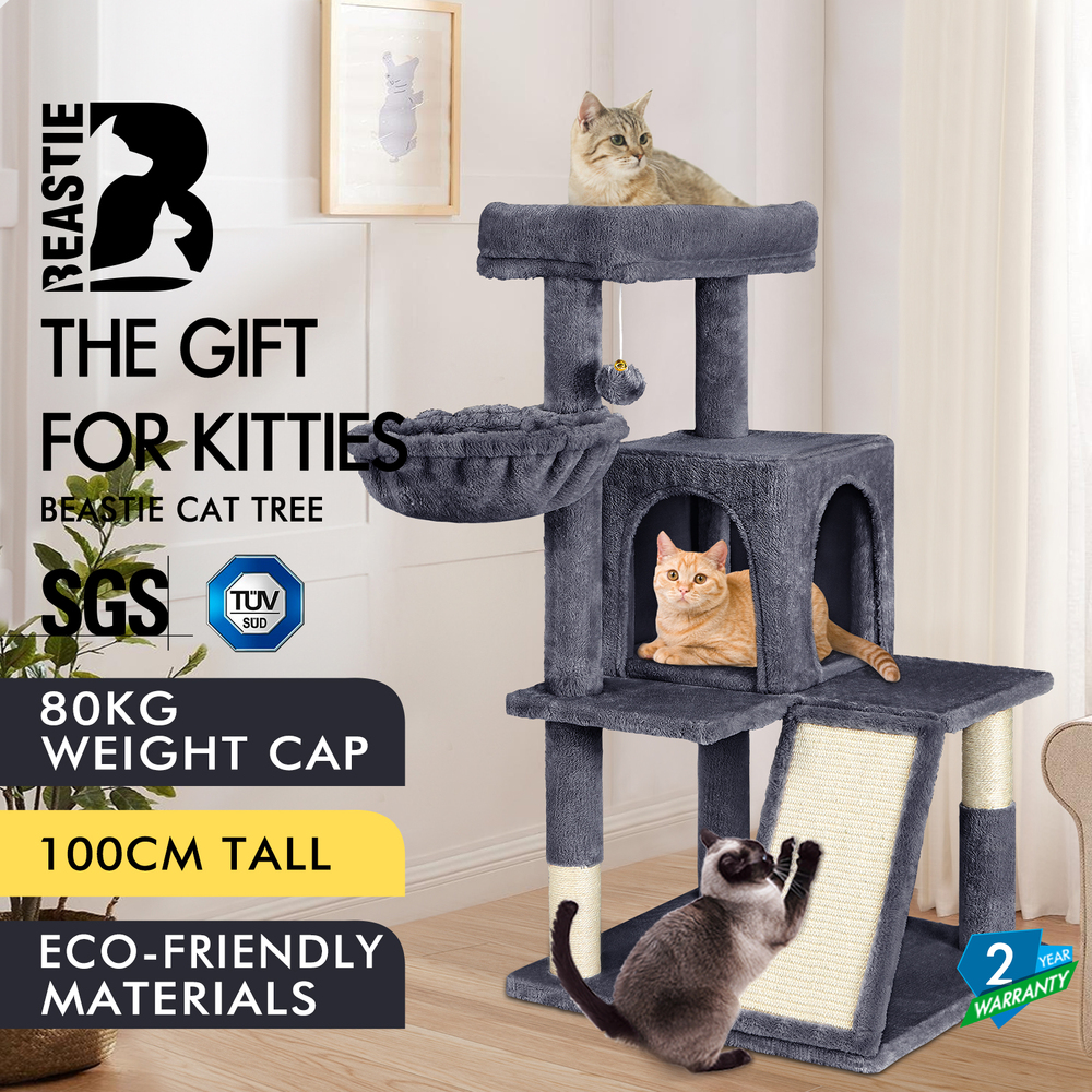 BEASTIE Cat Tree Scratching Post Scratcher Tower Condo House Furniture Bed Stand - Picture 47 of 474