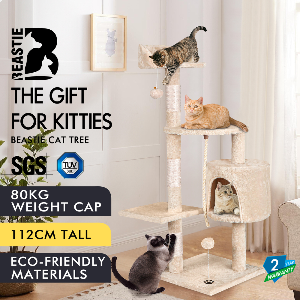 BEASTIE Cat Tree Scratching Post Scratcher Tower Condo House Furniture Bed Stand - Picture 69 of 474