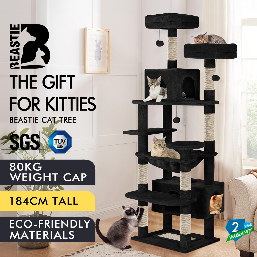 BEASTIE Cat Tree Tower Scratching Post Scratcher Condo House Furniture 184cm - Picture 15 of 38