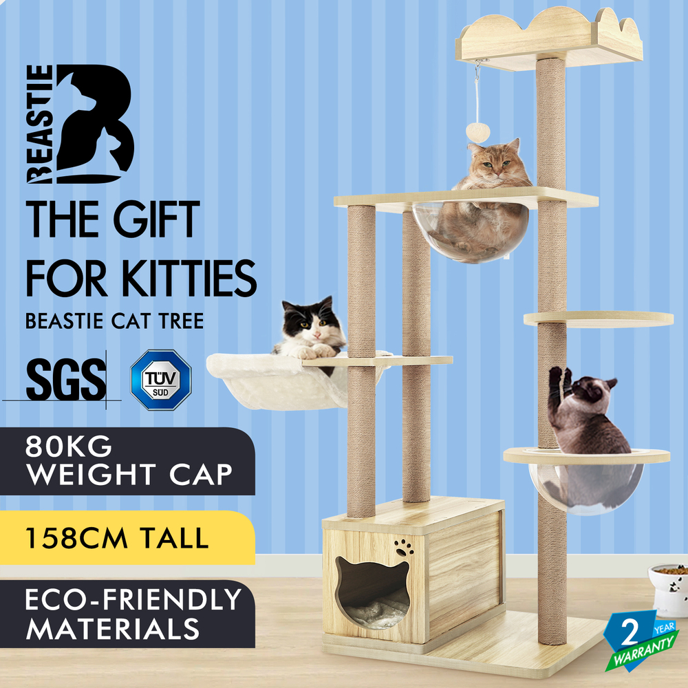 BEASTIE Cat Tree Scratching Post Scratcher Tower Condo House Furniture Bed Stand - Picture 253 of 474