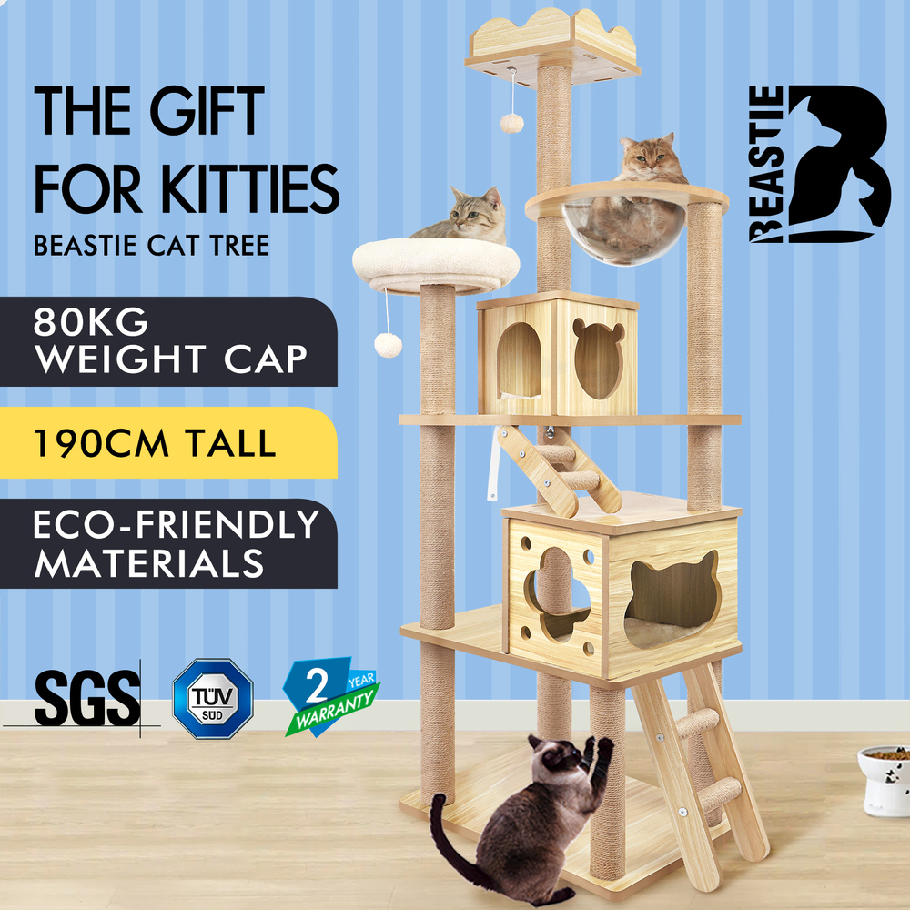 BEASTIE Cat Tree Scratching Post Scratcher Tower Condo House Furniture Bed Stand - Picture 463 of 474