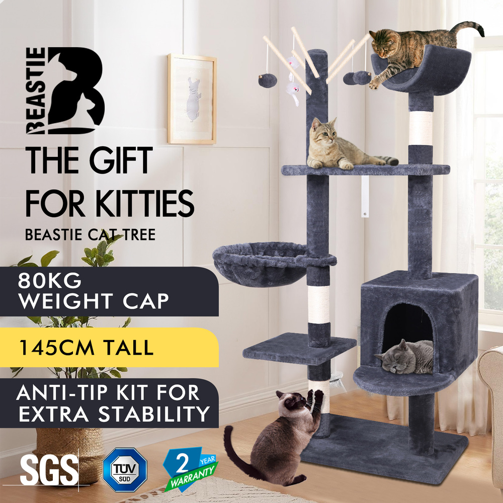 BEASTIE Cat Tree Scratching Post Scratcher Tower Condo House Furniture Bed Stand - Picture 242 of 474
