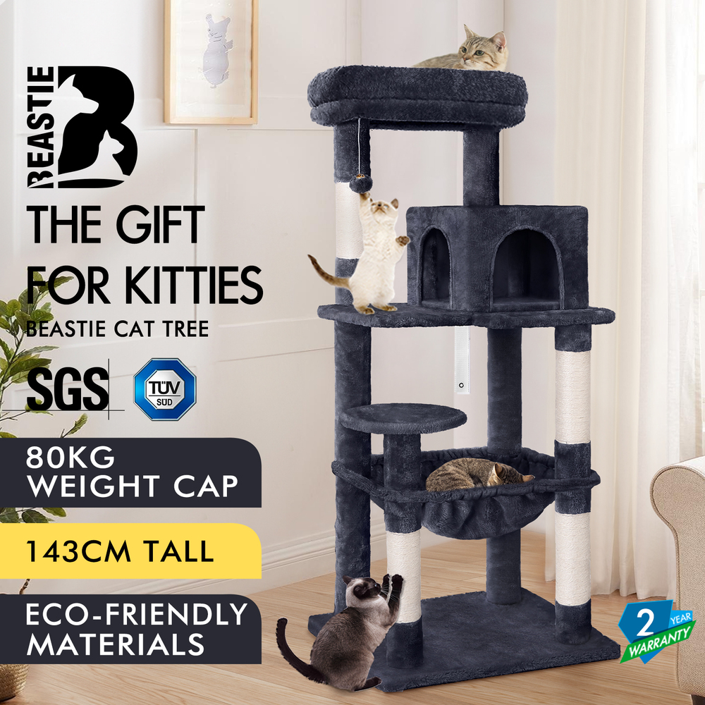BEASTIE Cat Tree Scratching Post Scratcher Tower Condo House Furniture Bed Stand - Picture 221 of 474