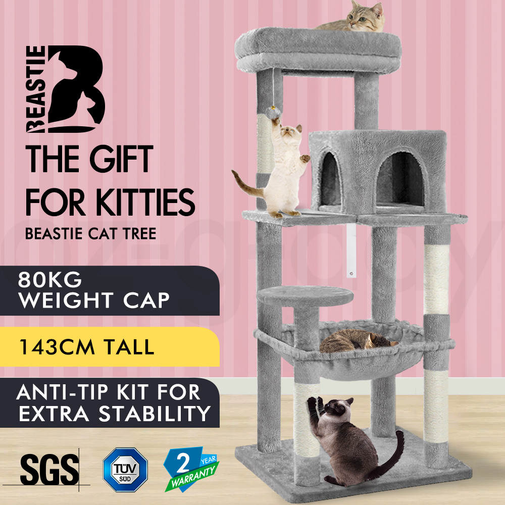 BEASTIE Cat Tree Scratching Post Scratcher Tower Condo House Furniture Bed Stand - Picture 232 of 474