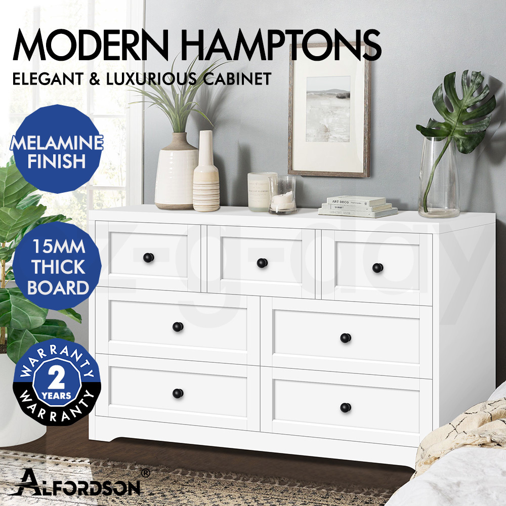 ALFORDSON Chest of Drawers Hamptons Storage Cabinet Dresser Tallboy Buffet - Picture 74 of 154