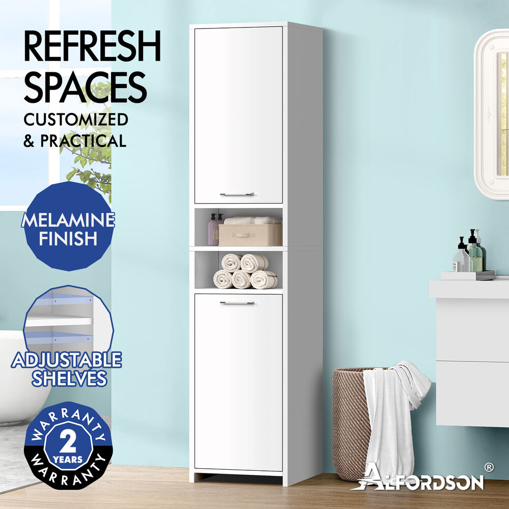 ALFORDSON Bathroom Cabinet Tall Storage Cupboard Slim Furniture Shelf - Picture 19 of 30