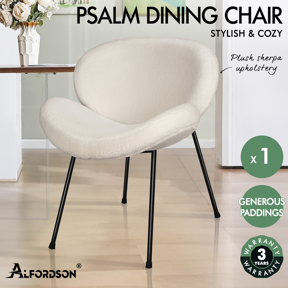 ALFORDSON Dining Chairs Kitchen Swivel PU Leather Sherpa Velvet Wooden x1/x2/x4 - Picture 17 of 592