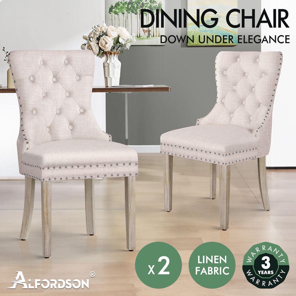 ALFORDSON 2x/4x Dining Chair Kitchen Padded Diamond Tufted Velvet Leather Fabric - Picture 27 of 114