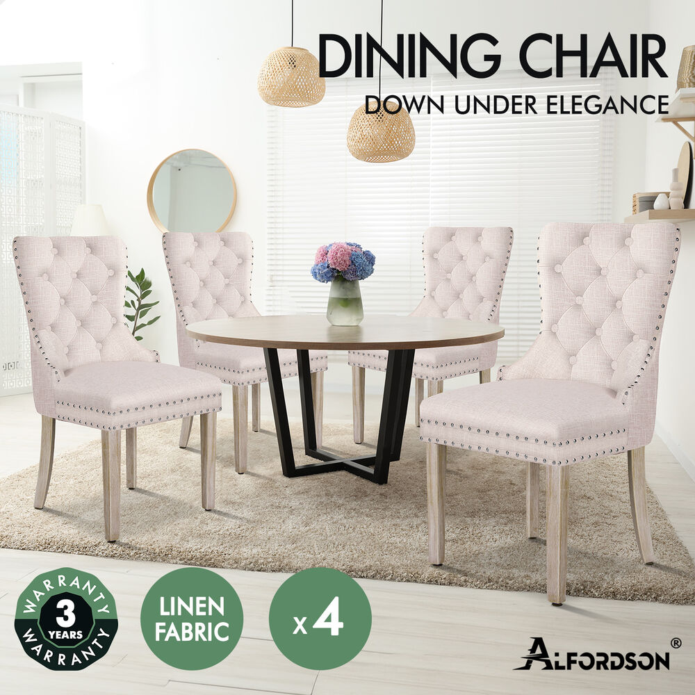 ALFORDSON 2x/4x Dining Chair Kitchen Padded Diamond Tufted Velvet Leather Fabric - Picture 31 of 114
