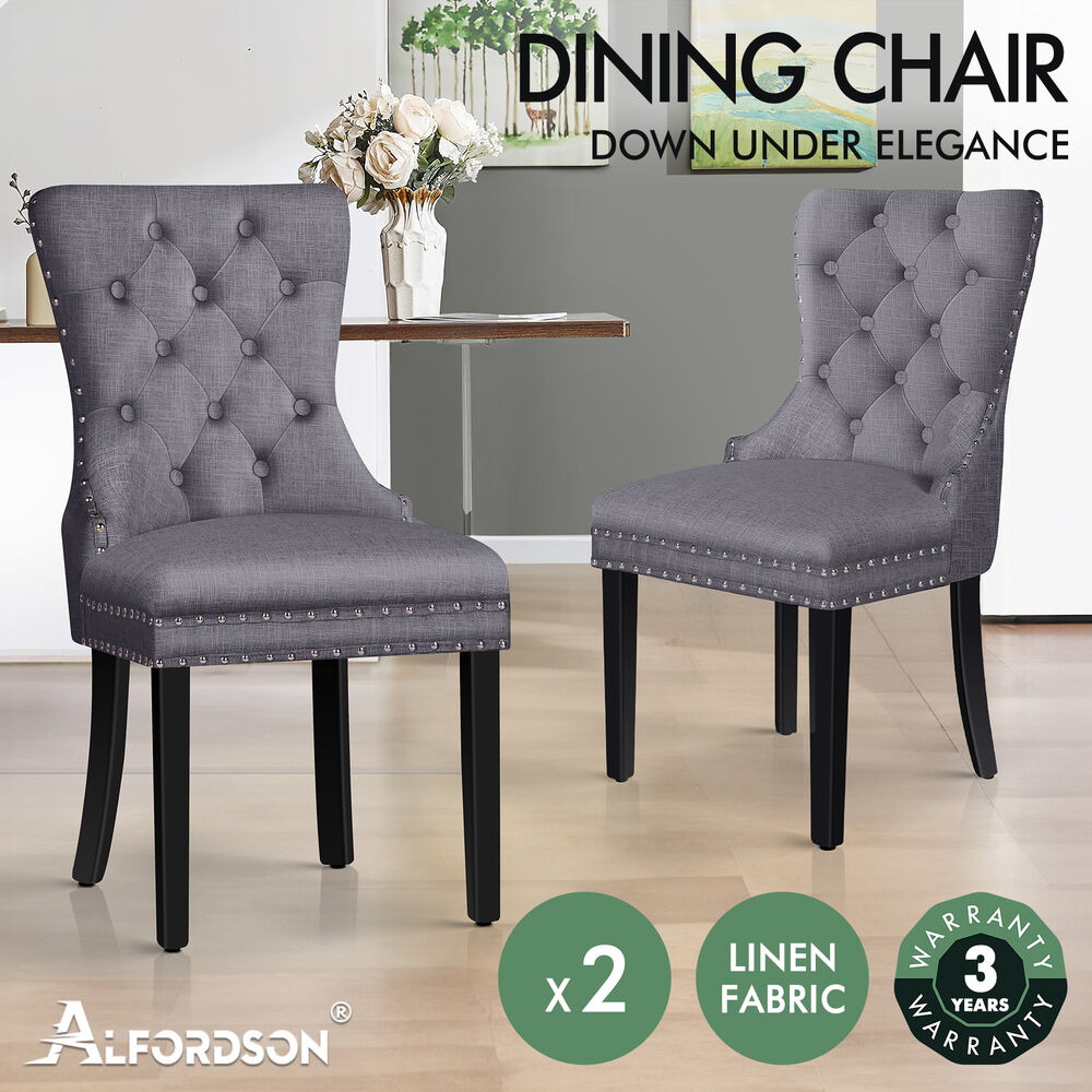 ALFORDSON 2x/4x Dining Chair Kitchen Padded Diamond Tufted Velvet Leather Fabric - Picture 35 of 114