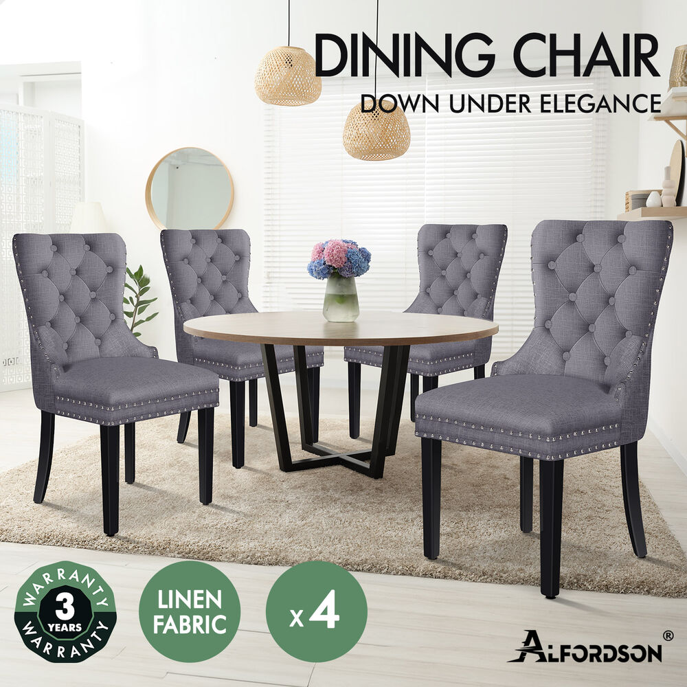 ALFORDSON 2x/4x Dining Chair Kitchen Padded Diamond Tufted Velvet Leather Fabric - Picture 39 of 114