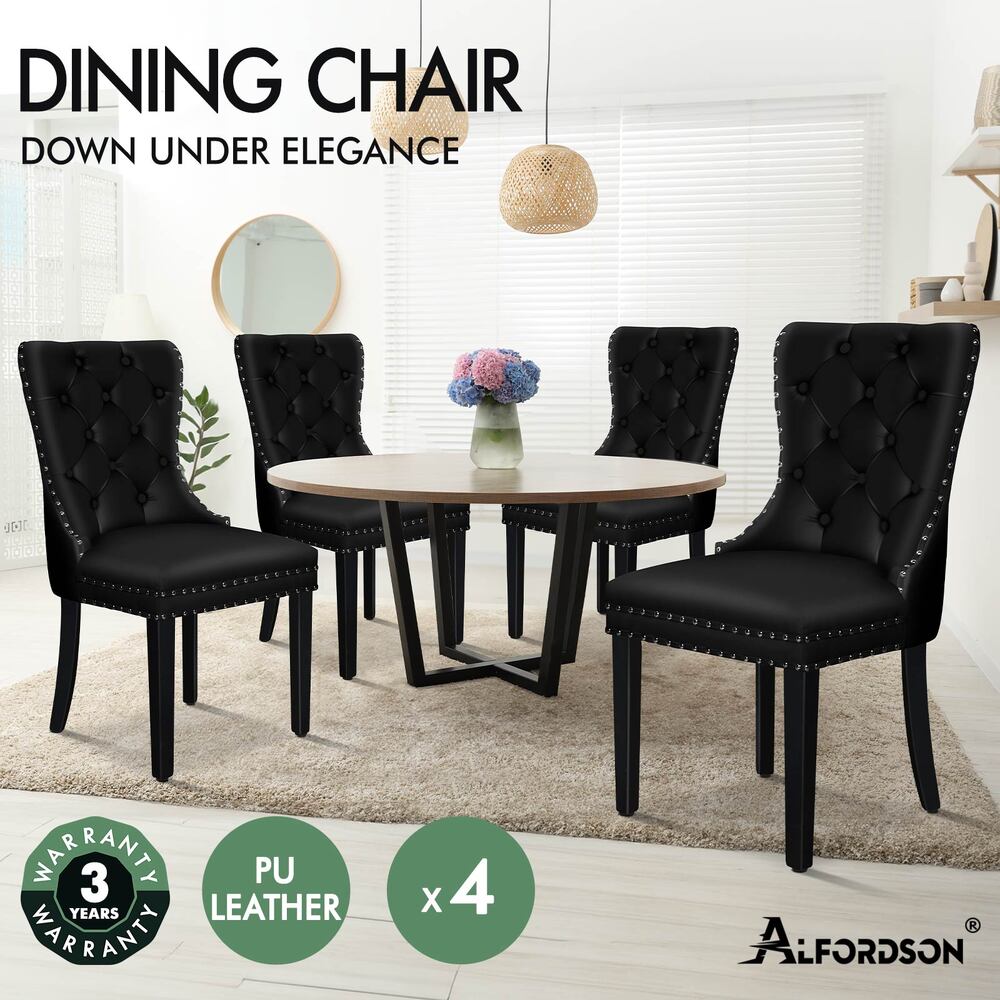 ALFORDSON 2x/4x Dining Chair Kitchen Padded Diamond Tufted Velvet Leather Fabric - Picture 15 of 114