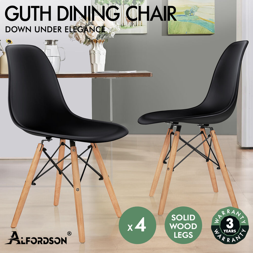 ALFORDSON 4x Dining Chairs Retro Steel Kitchen Lounge Cafe Side Solid Wood PP - Picture 14 of 68
