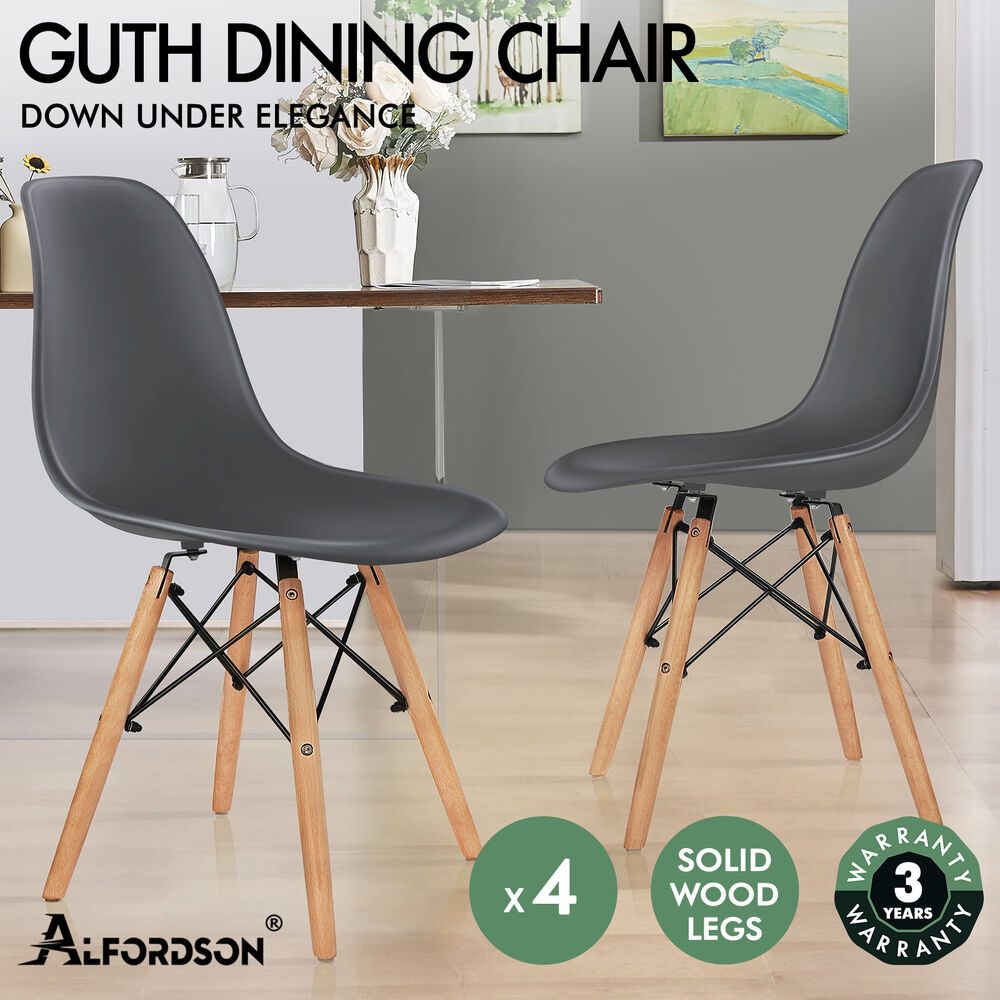 ALFORDSON 4x Dining Chairs Retro Steel Kitchen Lounge Cafe Side Solid Wood PP - Picture 25 of 68