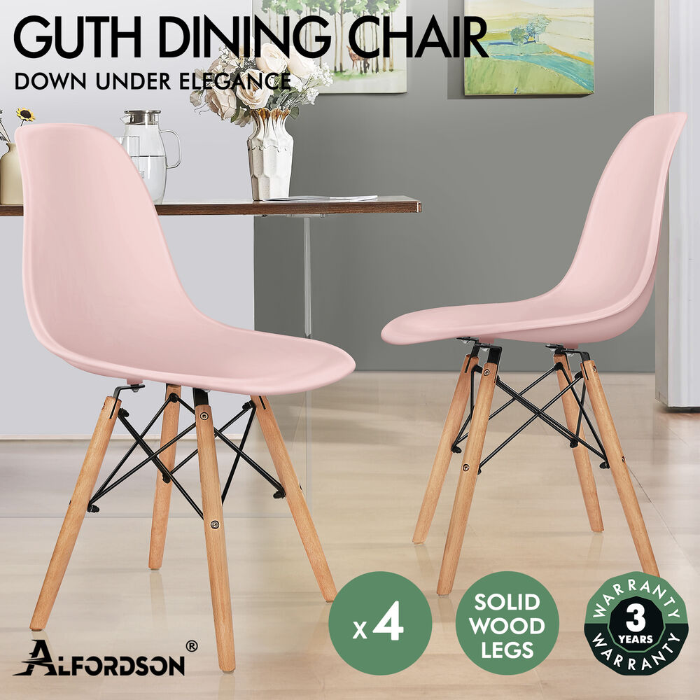 ALFORDSON 4x Dining Chairs Retro Steel Kitchen Lounge Cafe Side Solid Wood PP - Picture 36 of 68