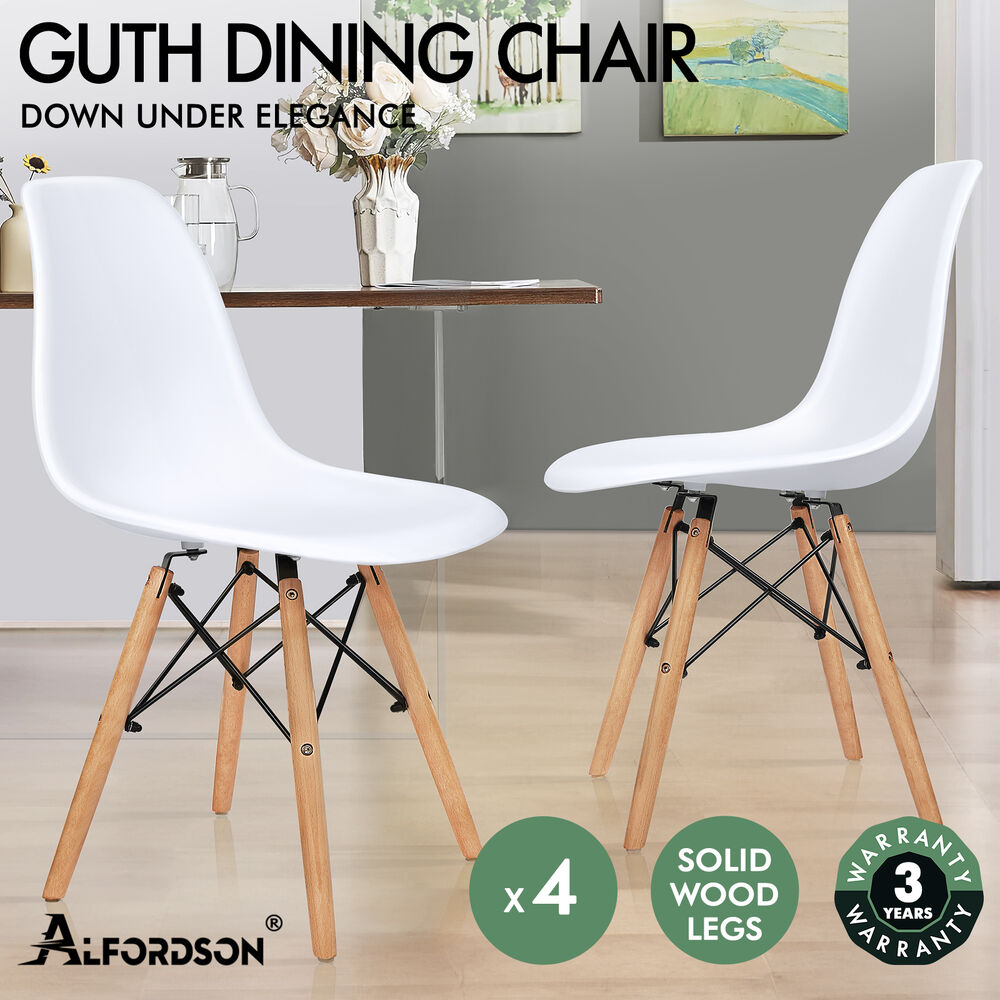 ALFORDSON 4x Dining Chairs Retro Steel Kitchen Lounge Cafe Side Solid Wood PP - Picture 47 of 68