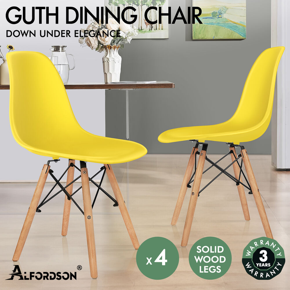 ALFORDSON 4x Dining Chairs Retro Steel Kitchen Lounge Cafe Side Solid Wood PP - Picture 58 of 68