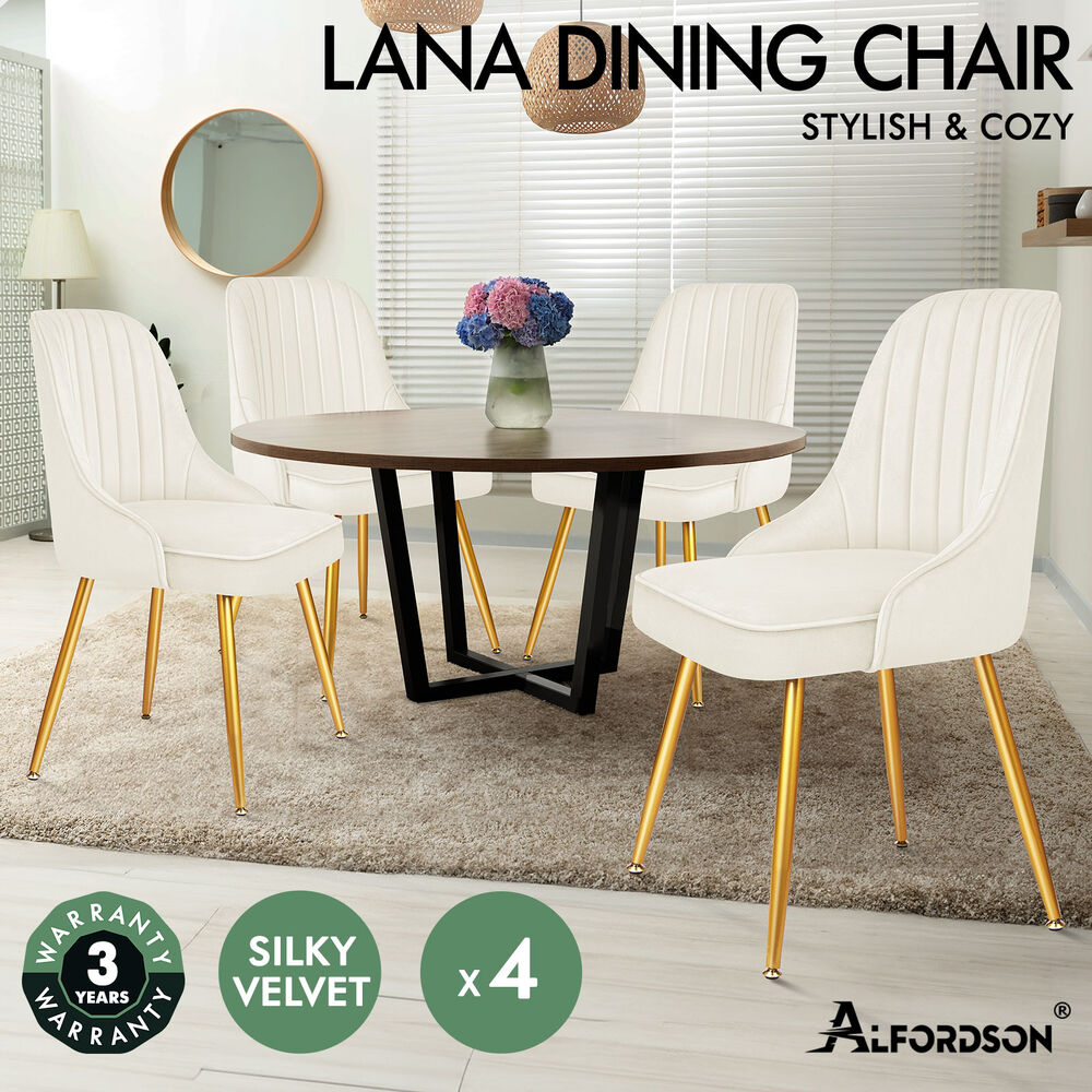 ALFORDSON Dining Chairs Kitchen Accent Lounge Padded Tufted Seat Velvet x2/x4 - Picture 36 of 121